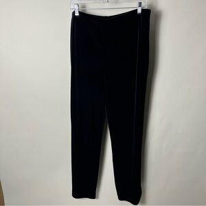 Chico’s Travelers Black Velvet Trousers Pants Sz 2R 12/14 Lg EUC